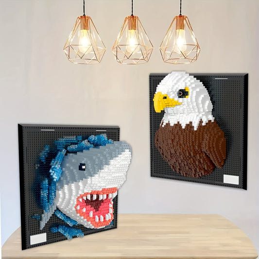 Kreative 3D Wandkunst Bauklötze – Hai und Adler Kollektion