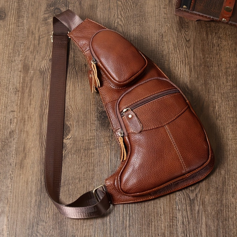 Vintage Klassische Leder Slingtasche – Kompakt und Langlebig