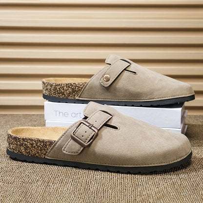 Unisex Slip-On Kunstsuede Mules – Leicht und Komfortabel mit Korksohle