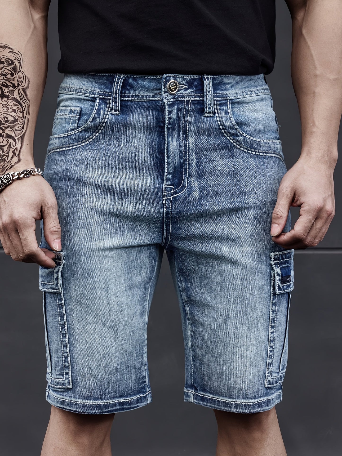 Herren Multi-Pocket Denim Shorts - Praktisch und Komfortabel