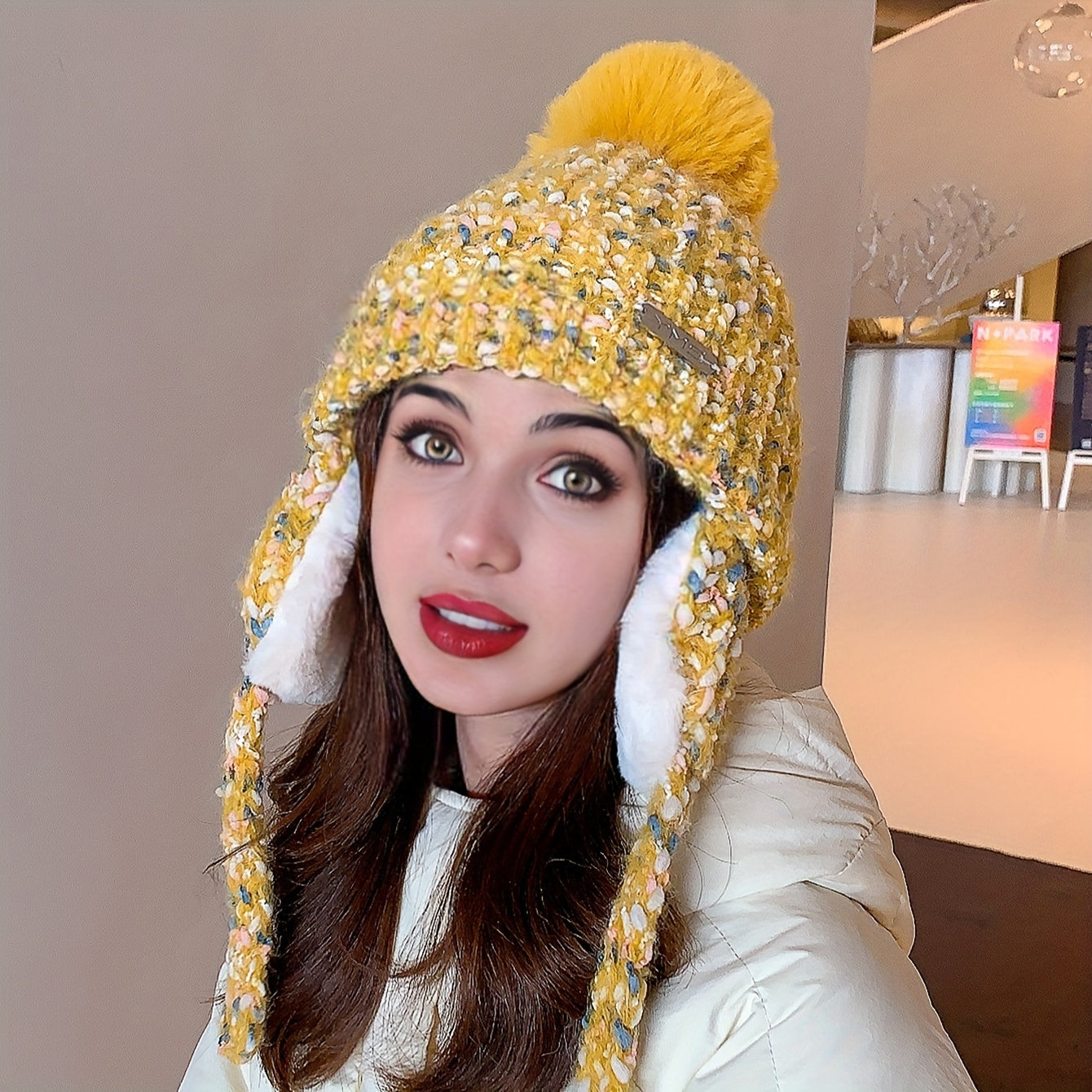 Olivia Warme Wintermütze – Strickmütze mit Fleece und Ohrenklappen