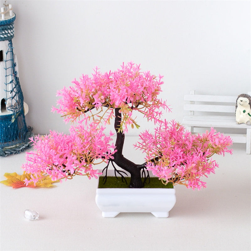 BlossomBonsai Kunstbaum – Realistischer Mini-Bonsai mit Rosa Blüten