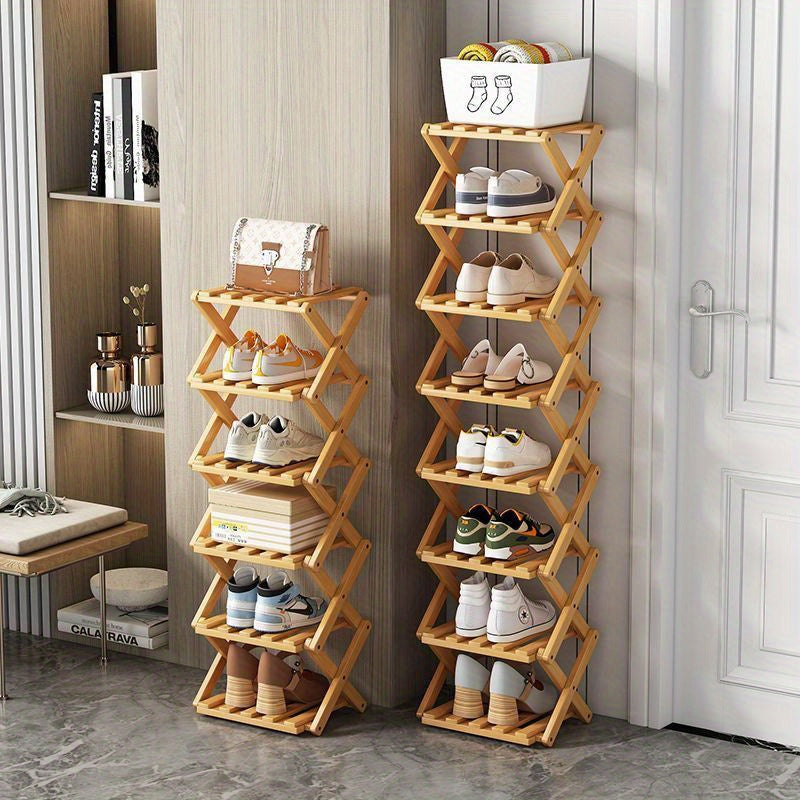 Funktionales Bambus Schuhregal – Kompakt und Flexibel für Kleine Räume