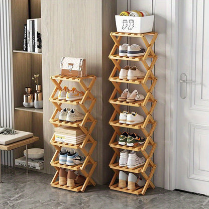 Funktionales Bambus Schuhregal – Kompakt und Flexibel für Kleine Räume