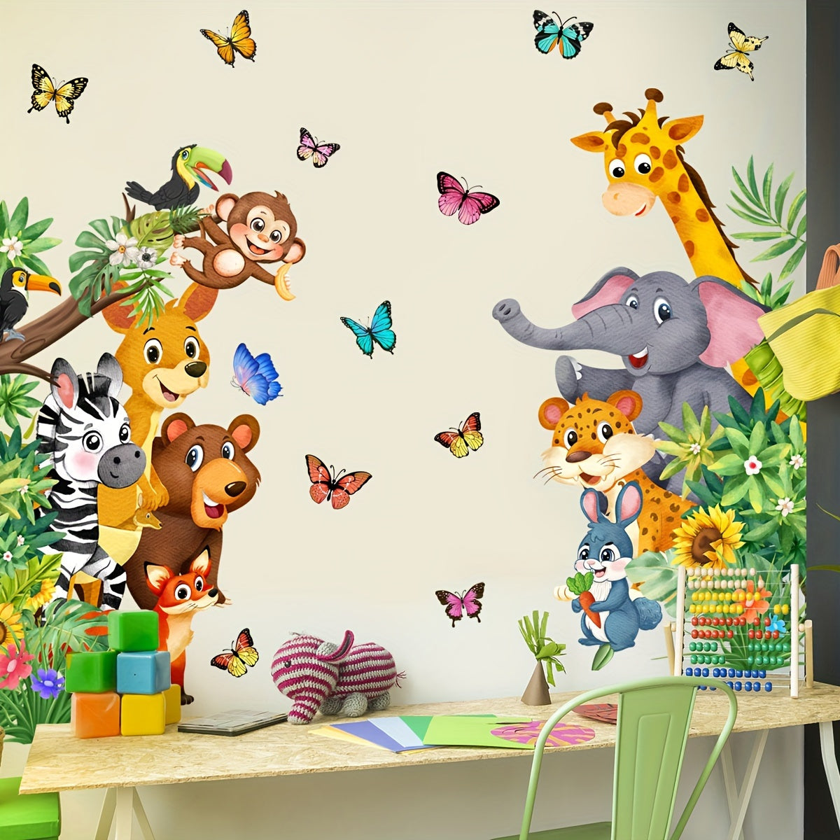 Bunte Tier-Wandsticker – Spielspaß für Kinder