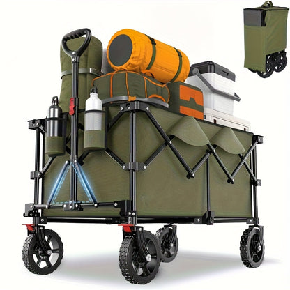 RuggedTrail Faltbarer All-Terrain-Wagen – 200L Kapazität und 200kg Tragfähigkeit