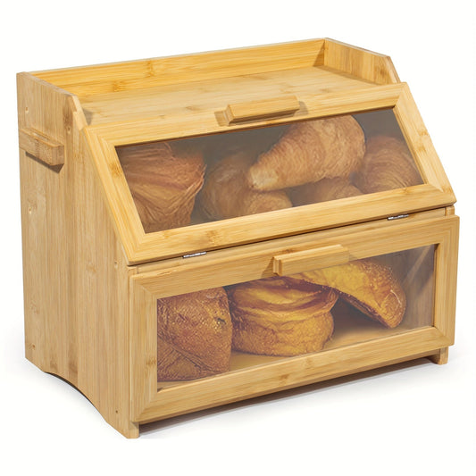 Bambus Brotdose mit Doppelten Regalen – Praktisch und Stilvoll