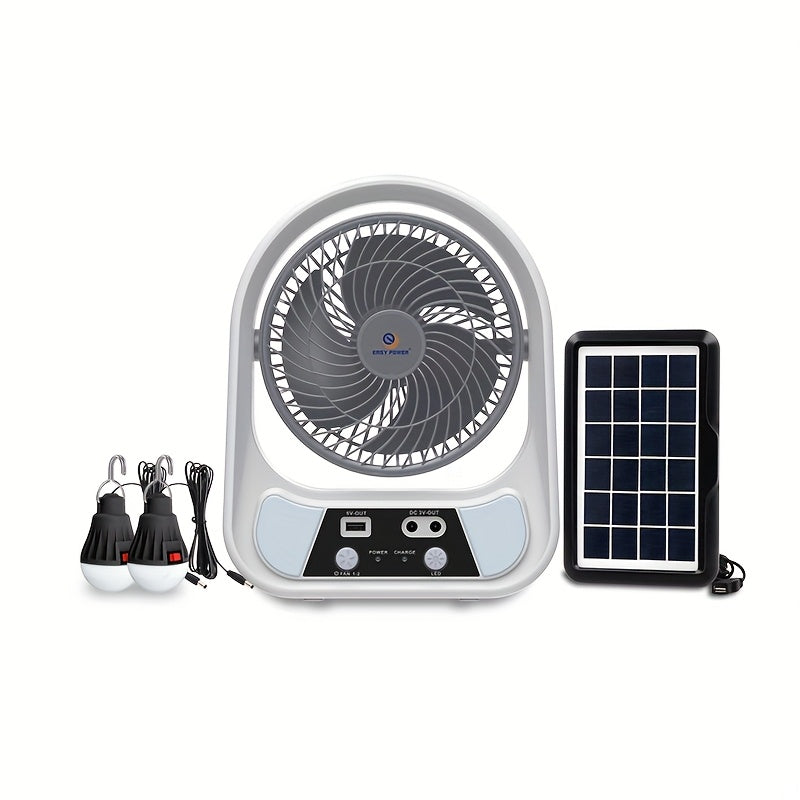 Tragbarer solarbetriebener Ventilator und Nachtlicht – Multifunktional und wiederaufladbar