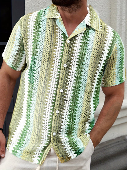 Herren Sommer Casual Kurzarmshirt – Gewebter Stoff für einen Frischen Look