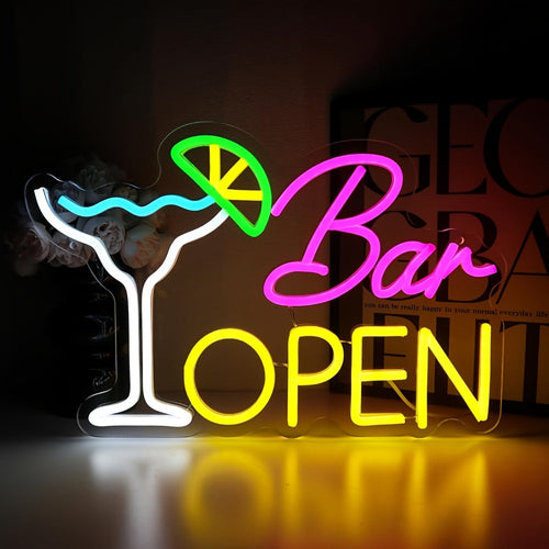 Beleuchtetes Schild “Bar Offen” – Gemütliche Dekoration
