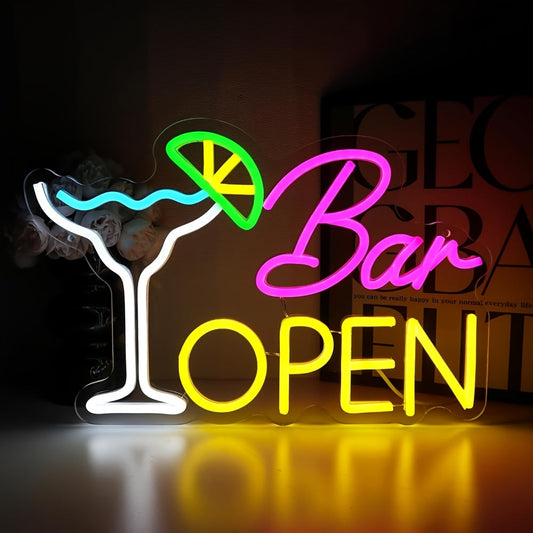 Beleuchtetes Schild “Bar Offen” – Gemütliche Dekoration