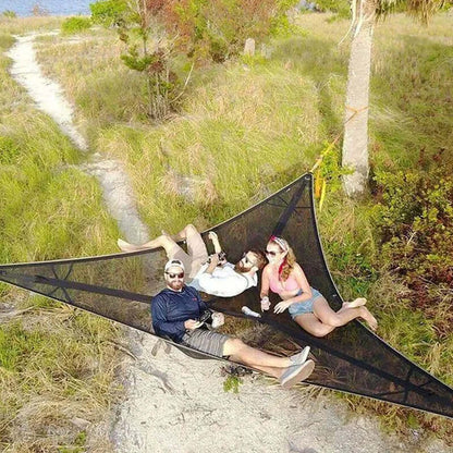 Outdoor Mehrpersonen-Hängematte mit 3-Punkt-System – Geräumig und Komfortabel