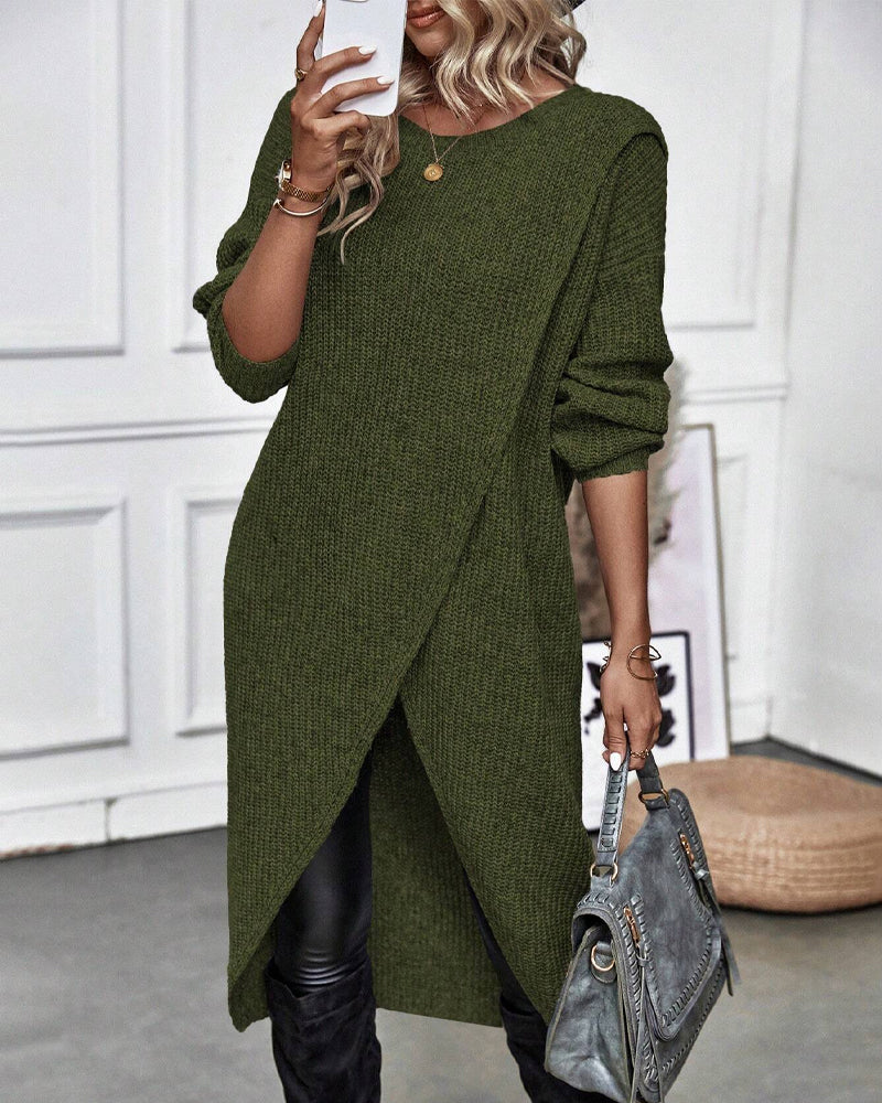 Lotte Asymmetrisches Strickkleid – Elegant und Bequem