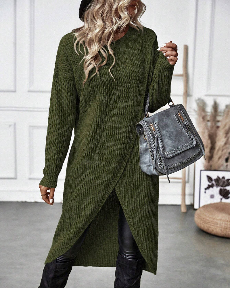 Lotte Asymmetrisches Strickkleid – Elegant und Bequem