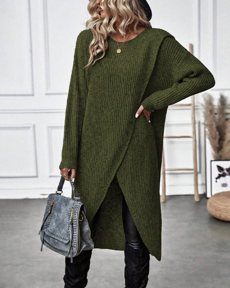 Lotte Asymmetrisches Strickkleid – Elegant und Bequem