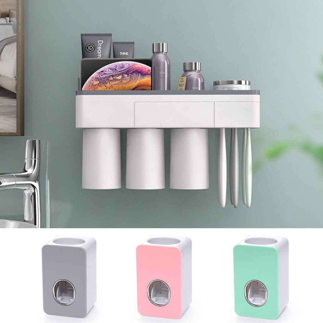 ToothCare – Praktischer Zahnbürstenhalter mit Zahnpastaspender