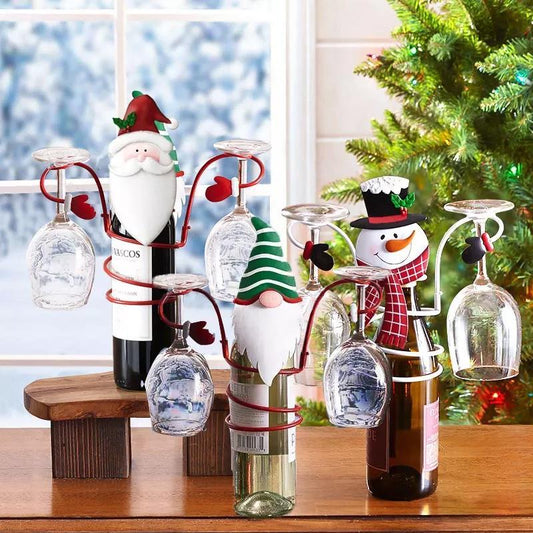 Festlicher Flaschenhalter mit Glashalterung - Weihnachtsstimmung für Ihr Zuhause