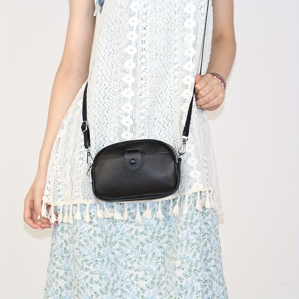 Große Kapazität Vintage Crossbody Tasche – Echtleder mit mehreren Fächern