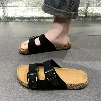 Retro-Sandalen mit doppelten verstellbaren Schnallen für Herren – Komfortabel und stilvoll für Herren