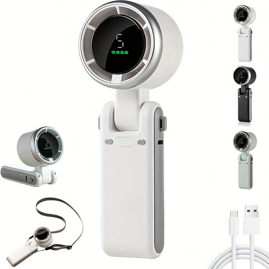 Kompakter Turbo Handventilator – 3-in-1 USB wiederaufladbar mit 5 Geschwindigkeiten