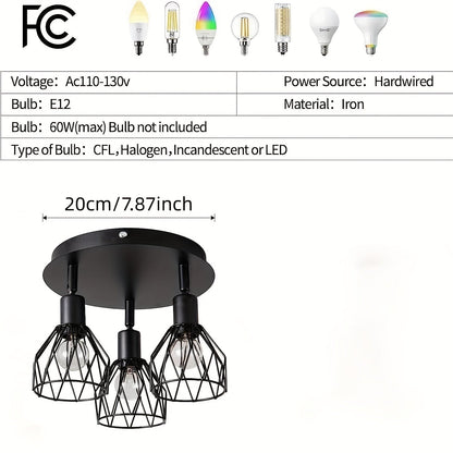 Industrielle Drei-Licht-Deckenleuchte - Für flexible und moderne Beleuchtung