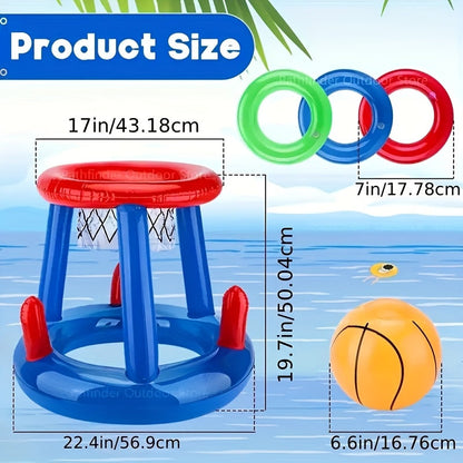 Aufblasbares Pool-Basketballset – Mit Korb, Ball und Ringen
