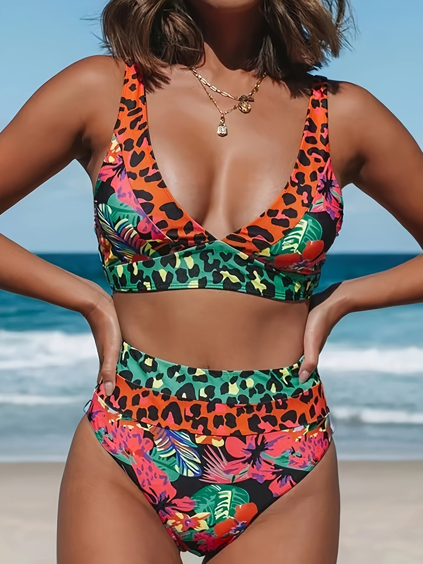 Tropisches Leopard High Waist Bikini Set – Stilvoll und Komfortabel