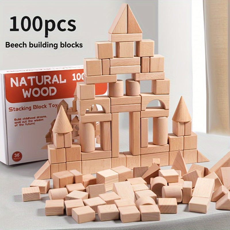 Natürliche Holzbauklötze Set – Für kreatives Spielen und Bildung
