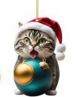 Weihnachts-Katzen-Ornament – Niedliche festliche Baumdekoration