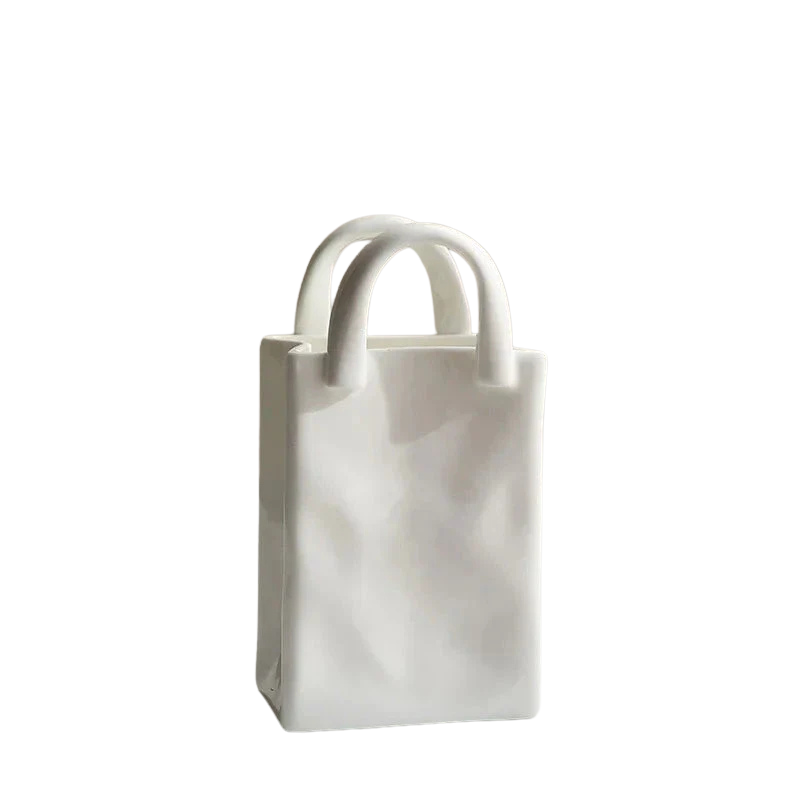 Design-Keramikvasen in kreativer Taschenform