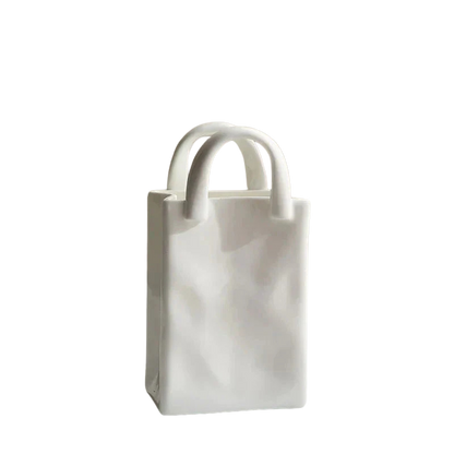 Design-Keramikvasen in kreativer Taschenform