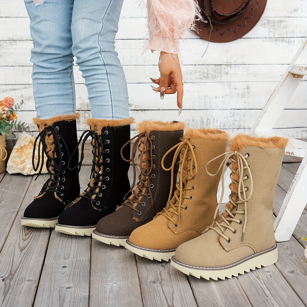 Lieke Winterstiefel mit Schnürung - Für Stil und Wärme
