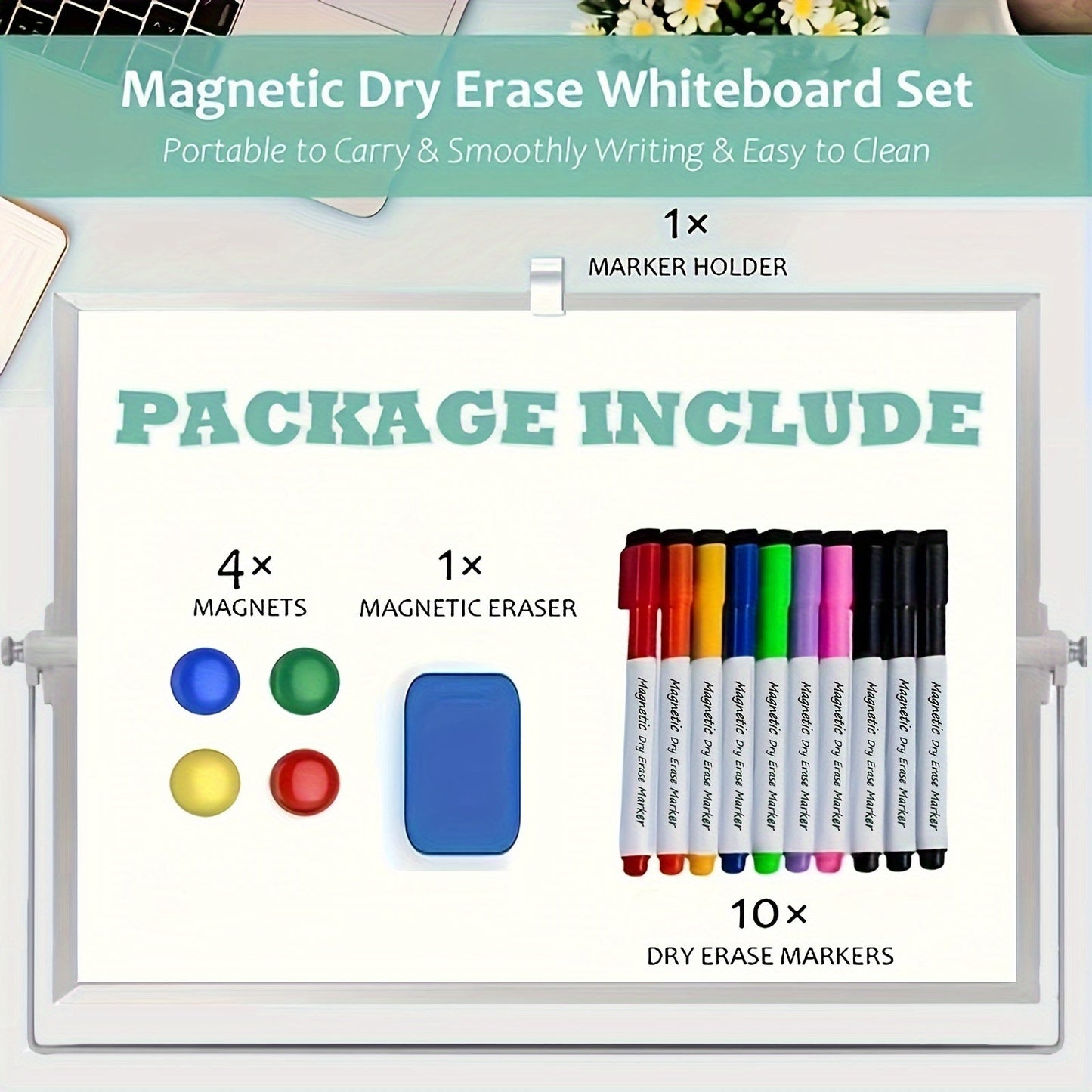 MagniBoard Magnetisches Whiteboard – Tragbar und beidseitig mit Ständer