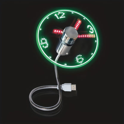 Tragbarer USB LED-Uhrenventilator mit Zeitanzeige