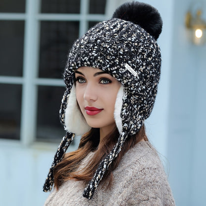 Olivia Warme Wintermütze – Strickmütze mit Fleece und Ohrenklappen