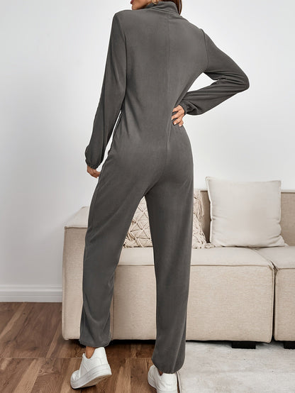 Mila Gemütlicher Jumpsuit Hausanzug - Für Warme Entspannung