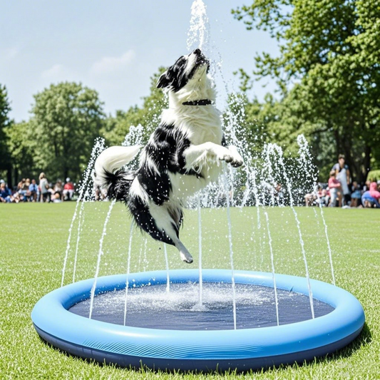 Hunde Wasser Spritzpad – Erfrischende Spielmatte mit Brunnen
