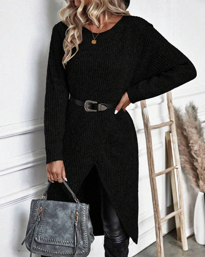 Lotte Asymmetrisches Strickkleid – Elegant und Bequem