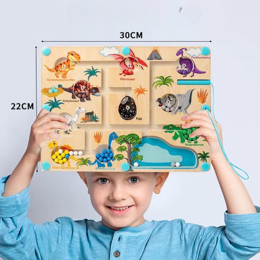 Pädagogisches Magnetisches Dinosaurier-Labyrinth – Farben und Zählen lernen