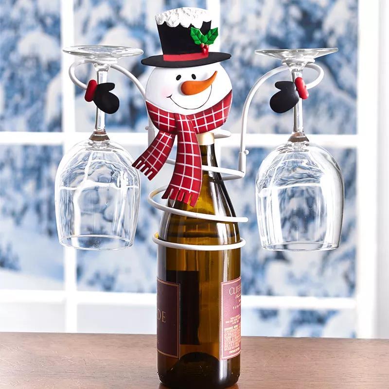 Festlicher Flaschenhalter mit Glashalterung - Weihnachtsstimmung für Ihr Zuhause