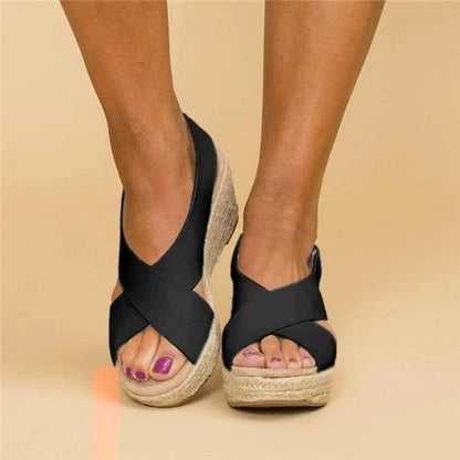 Chice Keil-Sandalen mit überkreuzten Riemen – Bequemer Sommerstil