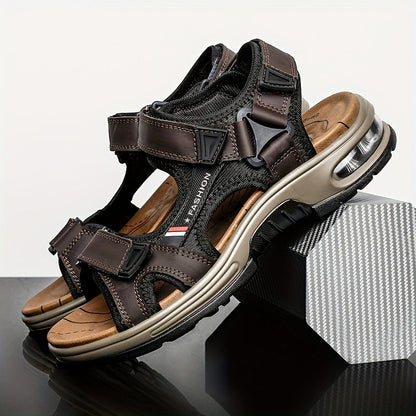 Premium Herren Leder Sandalen – Verstellbar und Mit Dämpfung