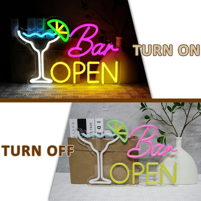 Beleuchtetes Schild “Bar Offen” – Gemütliche Dekoration