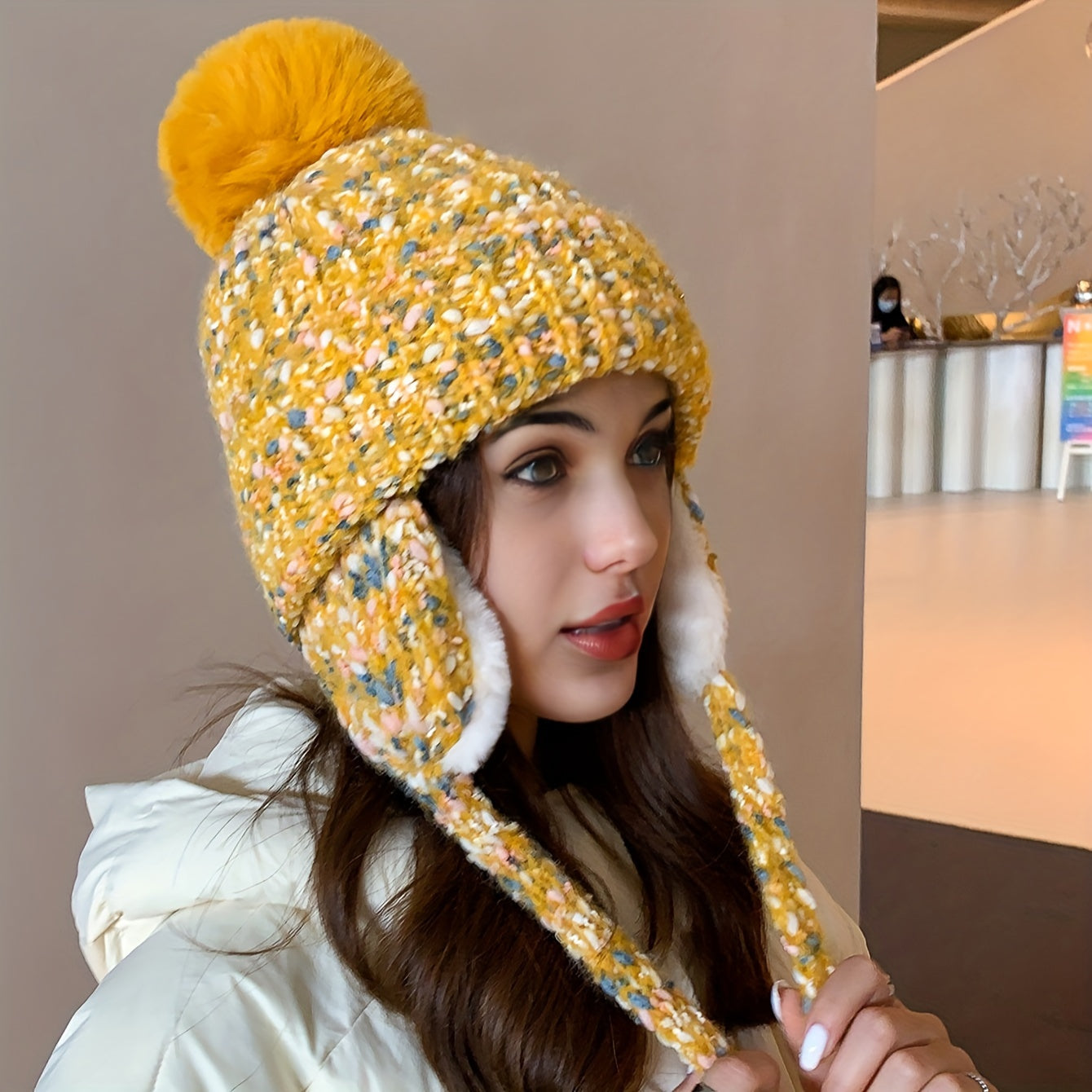 Olivia Warme Wintermütze – Strickmütze mit Fleece und Ohrenklappen