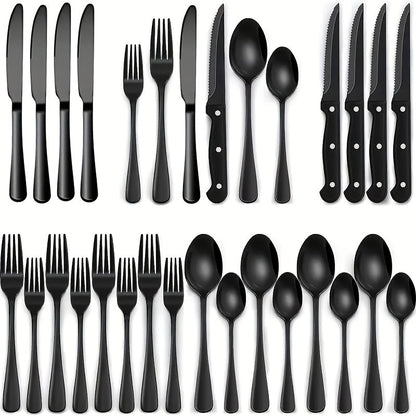 Schwarzes Edelstahl Besteckset – Modernes Design mit Hochwertiger Verarbeitung