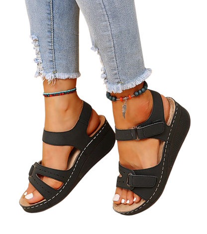 Orthopädische Damen Sandalen mit Keilabsatz für Komfort und Stil