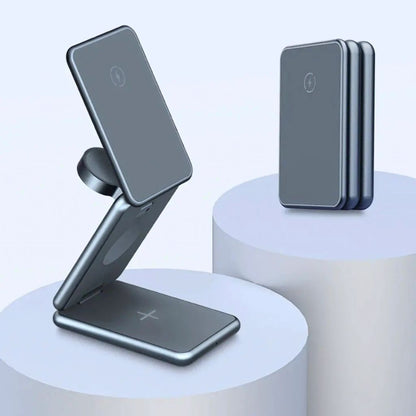 3-in-1 Faltbare Drahtloses Ladegerät – Reisefreundliches Ladegerät für Apple Geräte