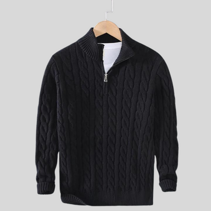 Lars Strickpullover mit halbem Reißverschluss – Zeitlos und Warm