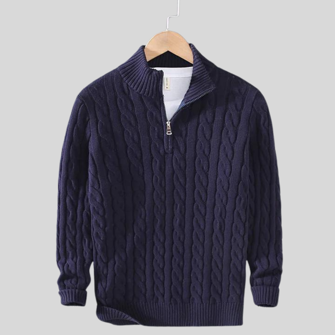 Lars Strickpullover mit halbem Reißverschluss – Zeitlos und Warm