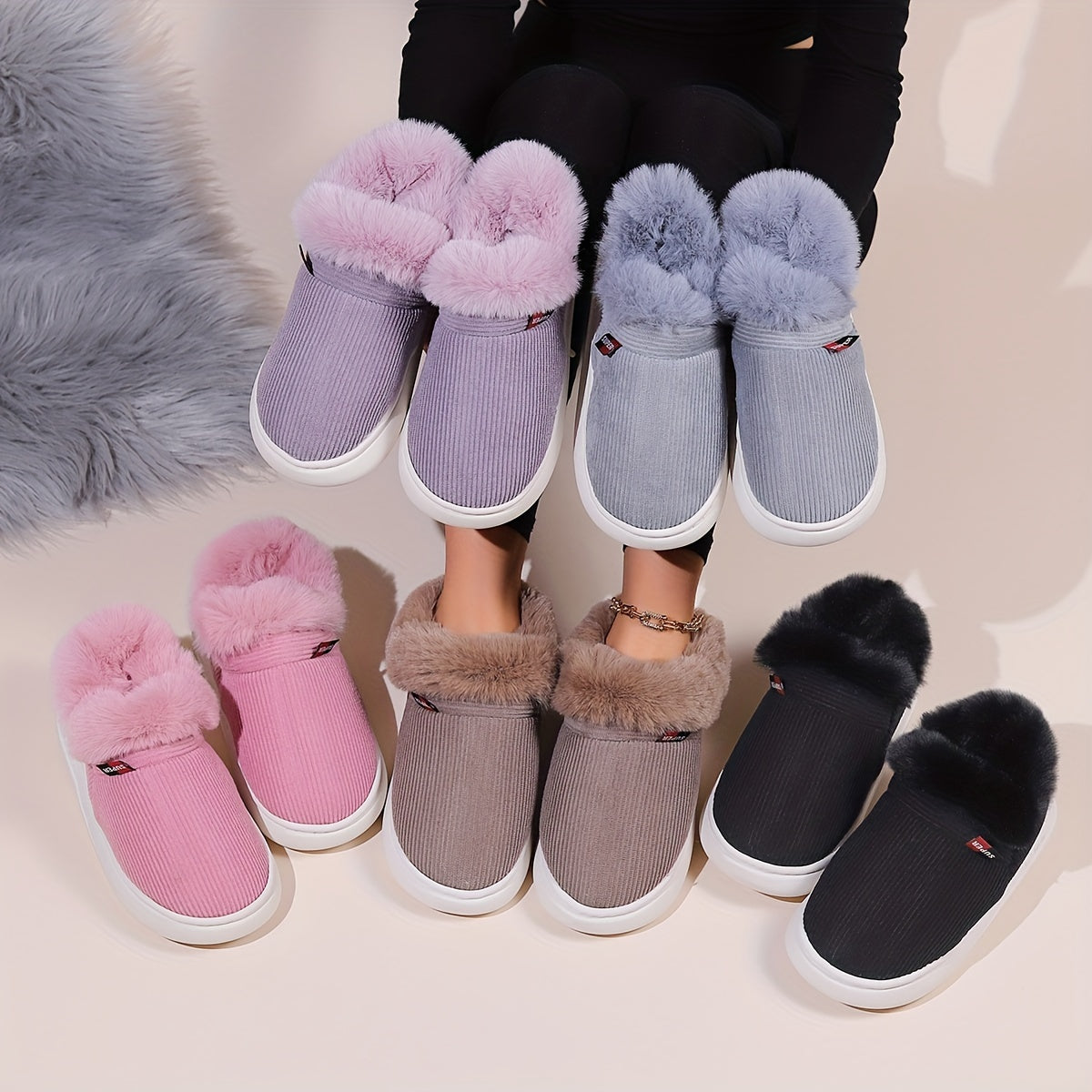 Liza Fluffy Hausschuh – Wärme und Komfort für Damen
